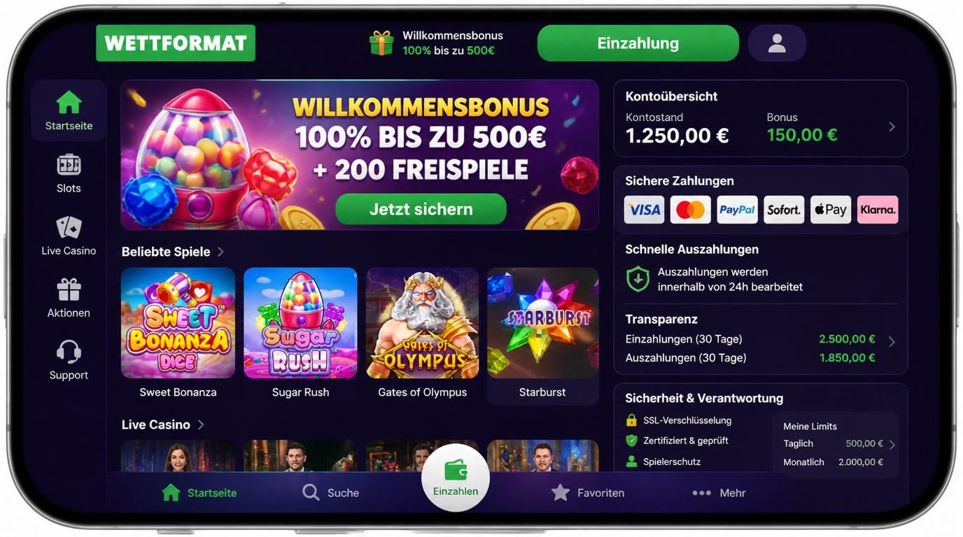 Wettformat Casino Bonus für Spieler aus Deutschland: Test, Bedingungen und Tipps
