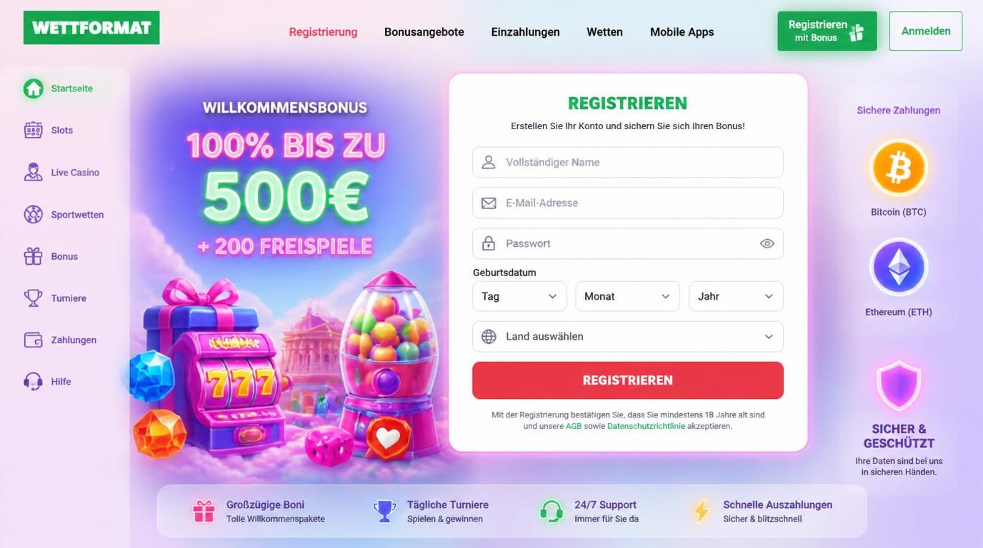 Formular zur Kontoeröffnung mit Kryptointegration und sichtbaren Pflichtfeldern