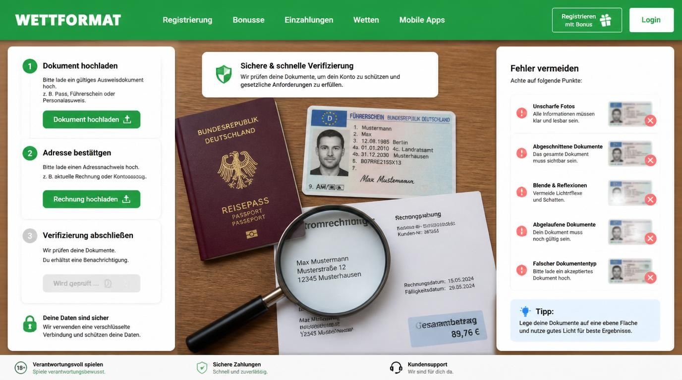 Sicherheitscheck mit Ausweis und Identitätsprüfung sichtbar
