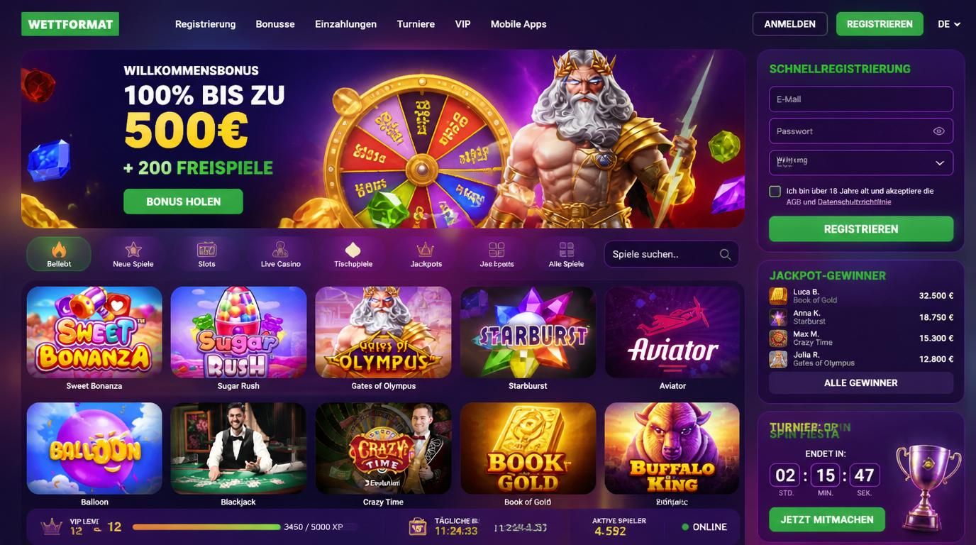 Lebendige Casinolobby mit schnellem Anmeldeprozess