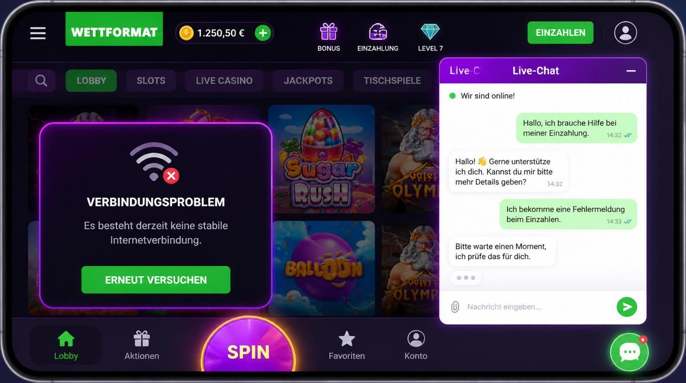 Mobile Support Chat mit kleinen Problemen