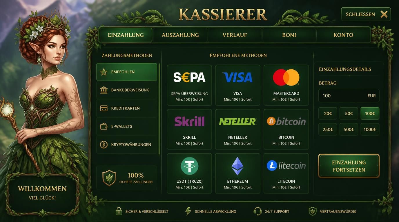 Verschiedene Auszahlungsmethoden bei Wettformat Casino zeigen SEPA, Kreditkarte, E-Wallets &, Krypto