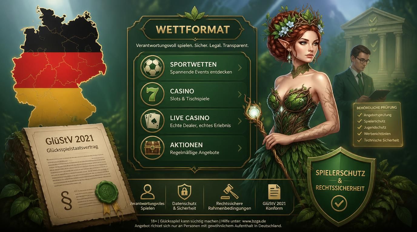 Wettformat und die Rechtslage für Glücksspiel in Deutschland mit GlüStV 2021 und Spielerschutz